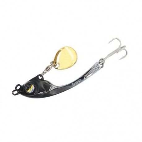 Szín: fekete 10g - Fém mini VIB kanál pörgető flitter műcsali csap Kemény csali Crankbait vibrációs pergető süllyedő