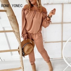 Szín: rózsaszín S - Női, váll nélkül, hosszú ujjú, húzózsinóros, fodros szegélyű jumpsuit Női ruhák jumpsuit
