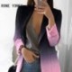 Szín: MULTI XL - Női elegáns, színátmenetes gallérral ellátott, hosszú ujjú, nyitott öltésű zsebblézer dzsekik