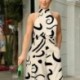 Szín: MULTI S - Női Elegáns Allover Print Halter Sexy Tank Pocket Working Jumpsuit