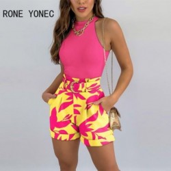 Szín: MULTI L - Női alkalmi kötőfék, alul és masszív felső ujjatlan szárnyak Nyári Bodycon rövid szettek