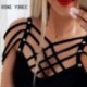 Szín: fekete L - Elegáns, szexi, tömör, üreges, keresztes, ujjatlan női nyári Camis fekete Crop felsők
