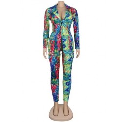 Szín: Multi XXL - Leopard Camo nyomtatott Vintage 2 részes ruházat női hosszú ujjú blézer felső hosszú zokni pulóverek