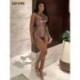 Szín: fekete L - Egy váll Rögzített Römperek Női Body Szexi Ujjatlan Hát nélküli Party Clubwear Overallok Midnight
