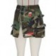 Szín: Camouflage XXL - Utcai ruházat terepszínű varrás Bodycon szoknya női rugalmas magas derékú ferde zsebek szoknya