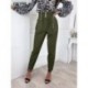 Szín: Army Green XL - Elegáns divat női magas derekú gombos záródású ceruza hosszú nadrág irodai női üzleti