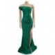 Szín: zöld L - Egy válloldalon magasra hasított estélyi ruha Női Szexi Ujjatlan Hátatlan, Földig érő Ruhák Elegáns,