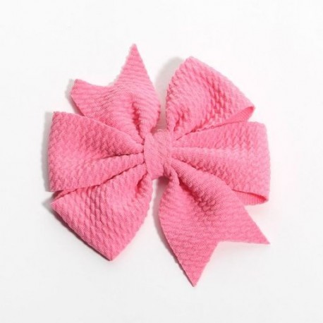 Szín: mély rózsaszín, klip nélkül - 10 DB Új, 9 cm-es, 3,5&quot  tömör buborékos Seersucker gofri haj masni csíptető