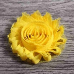 Szín: M klip nélkül - 10 db/tétel 2,6&quot  15 színű Hair Chic Shabby Chiffon Flowers Clipek gyerekeknek Hajkiegészítők