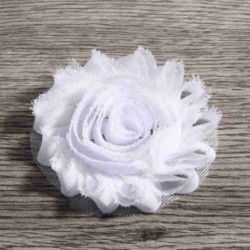 Szín: K klip nélkül - 10 db/tétel 2,6&quot  15 színű Hair Chic Shabby Chiffon Flowers Clipek gyerekeknek Hajkiegészítők