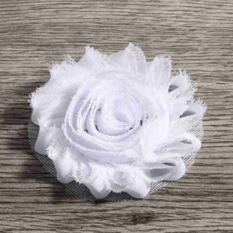 Szín: K klip nélkül - 10 db/tétel 2,6&quot  15 színű Hair Chic Shabby Chiffon Flowers Clipek gyerekeknek Hajkiegészítők
