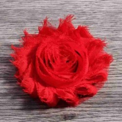 Szín: E klip nélkül - 10 db/tétel 2,6&quot  15 színű Hair Chic Shabby Chiffon Flowers Clipek gyerekeknek Hajkiegészítők