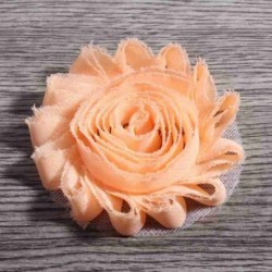 Szín: B klip nélkül - 10 db/tétel 2,6&quot  15 színű Hair Chic Shabby Chiffon Flowers Clipek gyerekeknek Hajkiegészítők