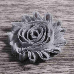Szín: N klip nélkül - 10 db/tétel 2,6&quot  15 színű Hair Chic Shabby Chiffon Flowers Clipek gyerekeknek Hajkiegészítők