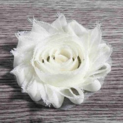 Szín: C klip nélkül - 10 db/tétel 2,6&quot  15 színű Hair Chic Shabby Chiffon Flowers Clipek gyerekeknek Hajkiegészítők