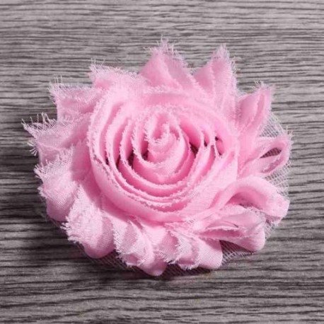 Szín: L klip nélkül - 10 db/tétel 2,6&quot  15 színű Hair Chic Shabby Chiffon Flowers Clipek gyerekeknek Hajkiegészítők