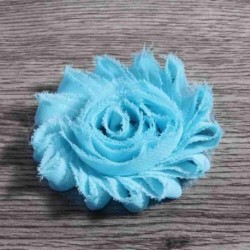 Szín: G klip nélkül - 10 db/tétel 2,6&quot  15 színű Hair Chic Shabby Chiffon Flowers Clipek gyerekeknek Hajkiegészítők