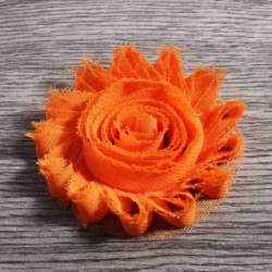 Szín: D klip nélkül - 10 db/tétel 2,6&quot  15 színű Hair Chic Shabby Chiffon Flowers Clipek gyerekeknek Hajkiegészítők