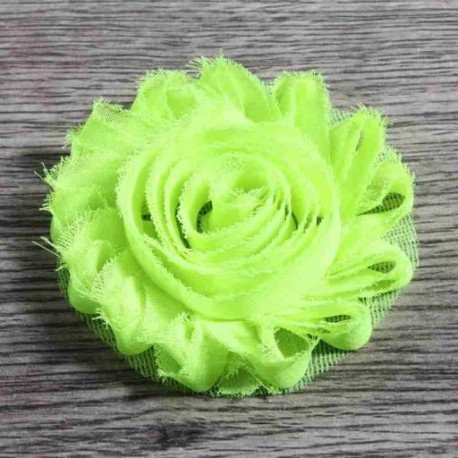 Szín: A klip nélkül - 10 db/tétel 2,6&quot  15 színű Hair Chic Shabby Chiffon Flowers Clipek gyerekeknek Hajkiegészítők
