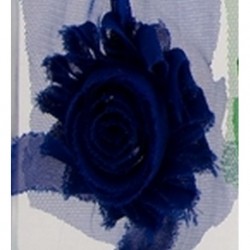 Szín: Királykék klip nélkül - 10 db/tétel 2,6&quot  15 színű Hair Chic Shabby Chiffon Flowers Clipek gyerekeknek