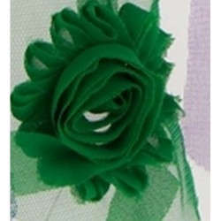 Szín: Zöld klip nélkül - 10 db/tétel 2,6&quot  15 színű Hair Chic Shabby Chiffon Flowers Clipek gyerekeknek
