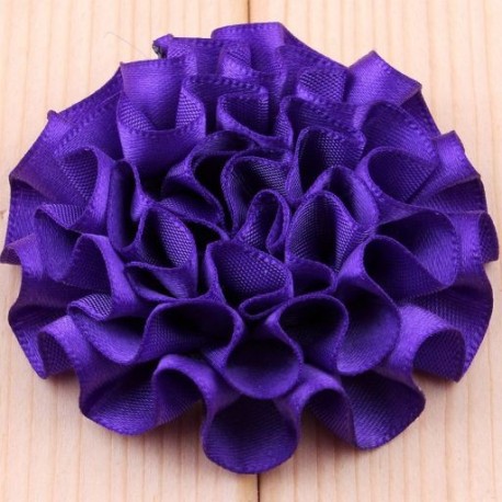 Szín: lila - 10 DB 5,5 cm-es divat kiváló minőségű elegáns szatén szalag virágok hajhoz kiegészítők hajvirág
