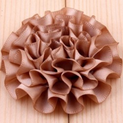 Szín: Khaki - 10 DB 5,5 cm-es divat kiváló minőségű elegáns szatén szalag virágok hajhoz kiegészítők hajvirág