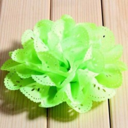 Szín: Lime 1 PC - 1 db 10 cm-es 20 színű divatos üreges kivirágzott fűzőlyukú hajszövet virágok puha, elegáns