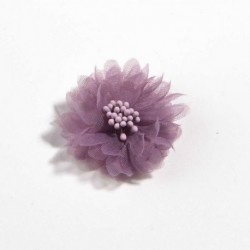 Szín: poros rózsaszín klip nélkül - 10 DB 4CM 1,5&quot  új kis sifon virágok gyufával Központ fejpántokhoz