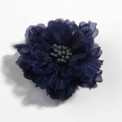 Szín: Navy klip nélkül - 10 DB 5 cm-es 2&quot  új divatos virágos szövet virágok gyufával Center kézzel készített