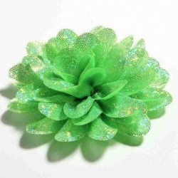 Szín: Lime Clip nélkül - 5 DB 8CM divatos flitterek sima aranyporos szövet virágok fejpántokhoz Kézzel készített