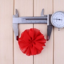 Szín: piros klip nélkül - 10db 6,5cm 15szín DIY tömör sifon balerina hajvirág klipekkel Kiegészítők Műszövet