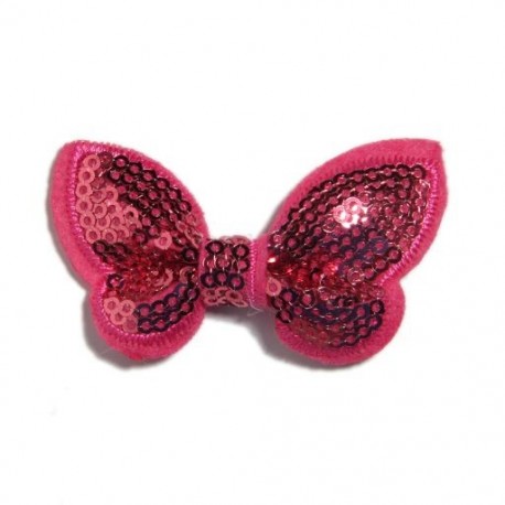 Szín: fukszia - 10 DB 2,3&quot -es 6 cm-es mini flitteres haj masni lányoknak fejpánt Boutique Butterfly formájú haj masni