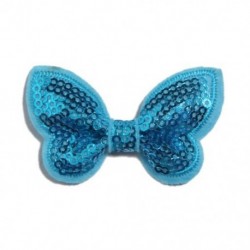 Szín: kék - 10 DB 2,3&quot -es 6 cm-es mini flitteres haj masni lányoknak fejpánt Boutique Butterfly formájú haj masni