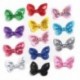 Szín: Szürke - 10 DB 2,3&quot -es 6 cm-es mini flitteres haj masni lányoknak fejpánt Boutique Butterfly formájú haj masni