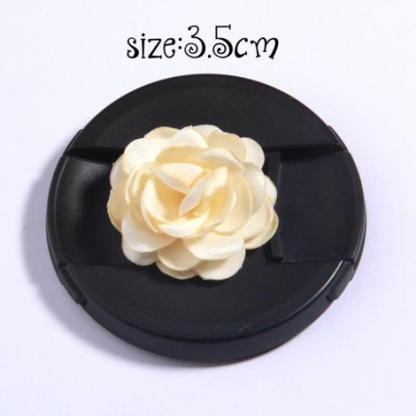 Szín: 3 - 5 db Ivory Cream Series Camellia Rose Chiffon Kézműves szövet virágok fejpántokhoz Haj Virág Kiegészítők