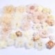 Szín: 13 - 5 db Ivory Cream Series Camellia Rose Chiffon Kézműves szövet virágok fejpántokhoz Haj Virág Kiegészítők