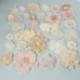 Szín: 13 - 5 db Ivory Cream Series Camellia Rose Chiffon Kézműves szövet virágok fejpántokhoz Haj Virág Kiegészítők