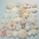 Szín: 19 - 5 db Ivory Cream Series Camellia Rose Chiffon Kézműves szövet virágok fejpántokhoz Haj Virág Kiegészítők