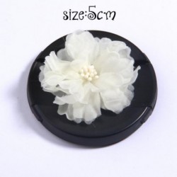 Szín: 20 - 5 db Ivory Cream Series Camellia Rose Chiffon Kézműves szövet virágok fejpántokhoz Haj Virág Kiegészítők