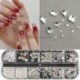 Szín: 12GXNZ - 12Rácsos Nail Art Mini fém gyöngyök arany ezüst apró rozsdamentes acél kaviár gyöngyök 0,6-2,0 mm 3D