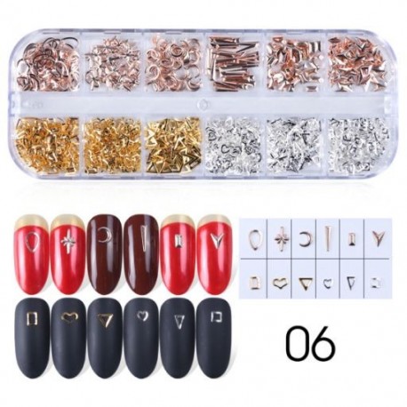 Szín: 772-06 - 12Rácsos Nail Art Mini fém gyöngyök arany ezüst apró rozsdamentes acél kaviár gyöngyök 0,6-2,0 mm 3D