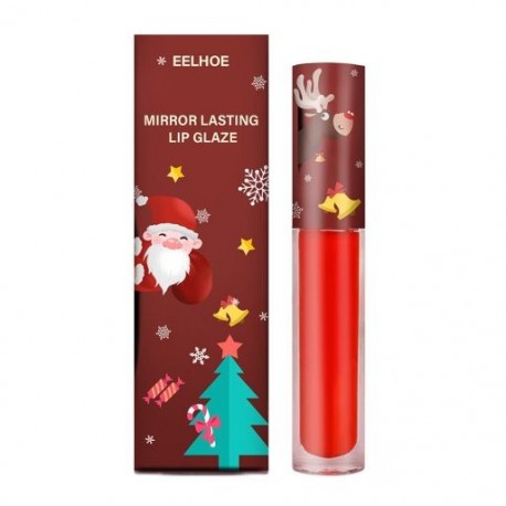 Szín: Vörös barna - Christmas Style matt bársonyos ajakmáz vízálló, tartós hidratáló szájfény matt tapadásmentes