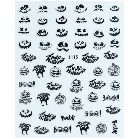 Szín: fehér 1115 - 1db világító 3D körömmatrica öntapadó transzfer matrica matricák Halloween manikűr tippek