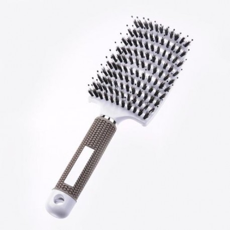 Szín: fehér hajjal - Pro Comb Hajkefe Fejbőr Masszázs Hajkefe Sörte Nylon Nedves Göndör Detangle Szalonokhoz Fodrászat