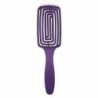 Szín: lila - Tartós hajkefe fejbőr masszázs fésű üreges női szalon gumi csúszásgátló nyél Fodrászat formázás