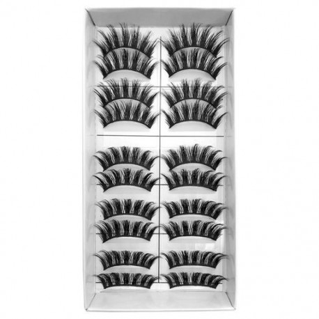 Szín: 505 - Lashes Soft Eyelash Extension sminkkészlet 10 pár 3D Faux Mink Műszempilla Természetes vastag szempilla