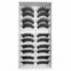 Szín: 505 - Lashes Soft Eyelash Extension sminkkészlet 10 pár 3D Faux Mink Műszempilla Természetes vastag szempilla