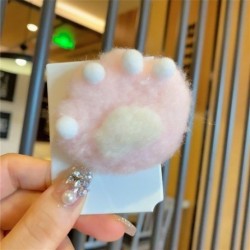 Szín: rózsaszín - Aranyos macskakarmos női hajcsat fém koreai mini hajtűk, szép plüss hajtartó Barrette lányok