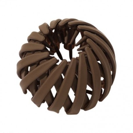 Szín: kávé - Koreai stílusú hajkapcsok zsurlócsatos hajkapcsok nőknek Madárfészek bővülő hajkiegészítők matt